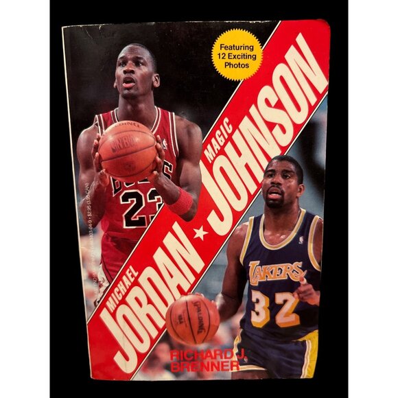 Michael Jordan Magic Johnson 1989‎ NBA Superstars Soft Book By Richard J Brenner - Picture 1 of 3